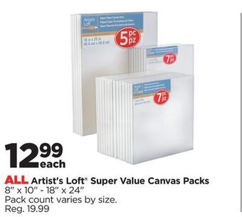 Michaels All artist's loft® super value canvas packs offer