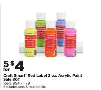 Michaels Craft smart® red label 2 oz. acrylic paint offer
