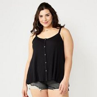 Kohl's Juniors' plus size so® relaxed button front tank offer