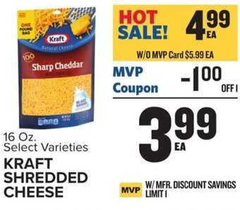 Food Lion KRAFT SHREDDED CHEESE offer