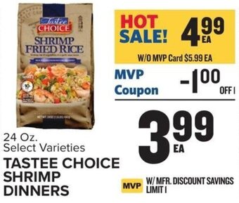 Food Lion 24 Oz. Select Varieties TASTEE CHOICE SHRIMP DINNERS offer