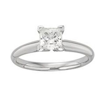 Kohl's The regal collection princess-cut igl certified colorless diamond solitaire engagement ring in 18k white gold (1 ct. t.w.) offer