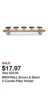 Big Lots Brown & black 5-candle pillar holder offer