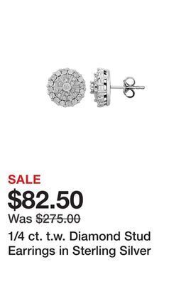 Belk 1/4 ct. t.w. diamond stud earrings in sterling silver offer