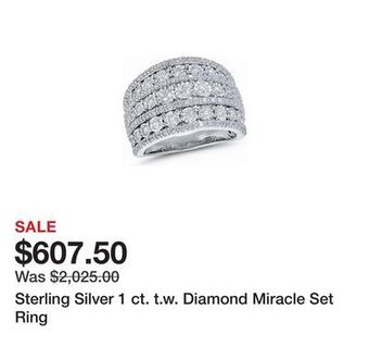Belk Sterling silver 1 ct. t.w. diamond miracle set ring offer
