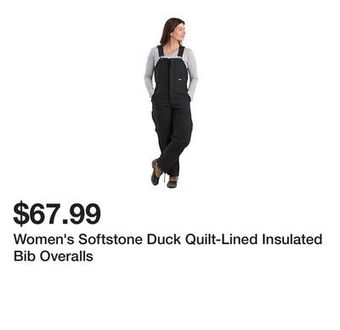Tractor Supply Company Women's softstone duck quilt-lined insulated bib overalls offer
