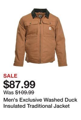 Tractor Supply Company Men's exclusive washed duck insulated traditional jacket offer