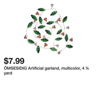 Ikea Ömsesidig artificial garland, multicolor, 4 ¼ yard offer