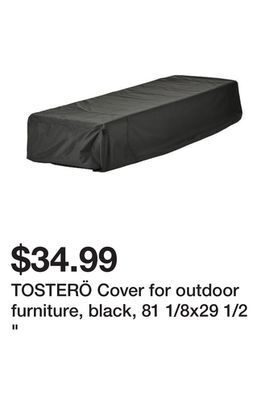 Ikea Tosterö cover for outdoor furniture, black, 81 1/8x29 1/2 offer