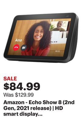 Best Buy Amazon - echo show 8 (2nd gen, 2021 release) | hd smart display with alexa and 13 mp camera - charcoal offer