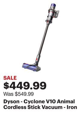 Best Buy Dyson - cyclone v10 animal cordless stick vacuum - iron offer