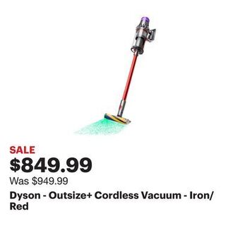 Best Buy Dyson - outsize+ cordless vacuum - iron/red offer