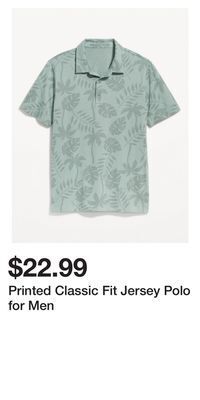 Old Navy Printed classic fit jersey polo for men offer