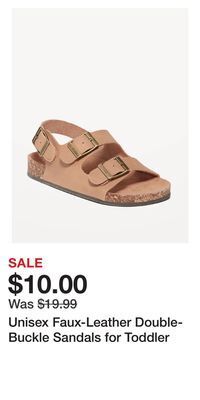 Old Navy Unisex faux-leather double-buckle sandals for toddler offer