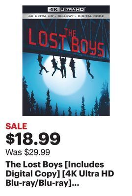 Best Buy The lost boys [includes digital copy] [4k ultra hd blu-ray/blu-ray] [1987] offer