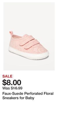 Old Navy Faux-suede perforated floral sneakers for baby offer