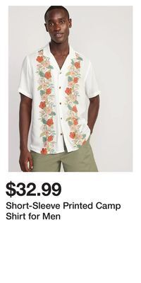 Old Navy Short-sleeve printed camp shirt for men offer