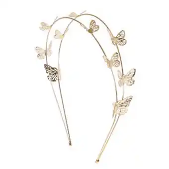 Claire's Gold double row butterfly headband offer