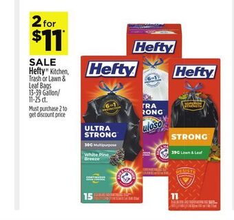 Dollar General Hefty® kitchen, trash or lawn & leaf bags offer