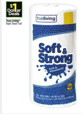 Dollar General True living™ paper towel offer