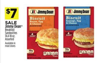 Dollar General Jimmy dean® breakfast sandwiches offer