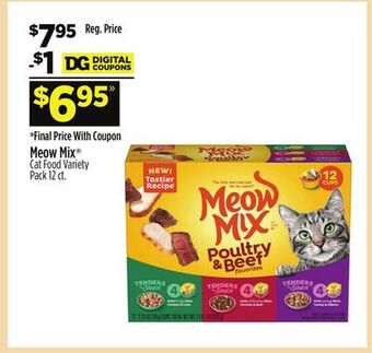Dollar General Meow mix® cat food variety pack offer