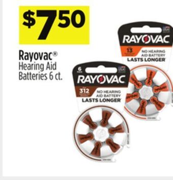 Dollar General Rayovac® hearing aid batteries offer