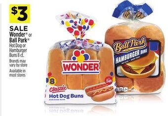 Dollar General Wonder® or ball park® hot dog or hamburger buns offer