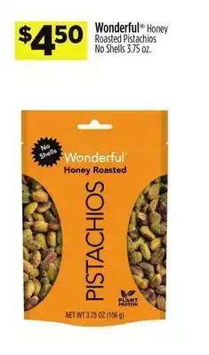 Dollar General Wonderful® honey roasted pistachios no shells offer