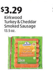 Aldi Kirkwood Turkey & Cheddar Smoked Sausage 13.5 oz offer