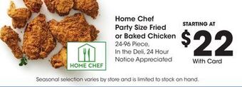 Kroger Home chef party size fried or baked chicken offer