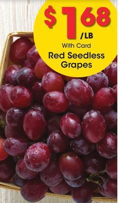 Kroger Red seedless grapes offer