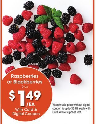 Kroger Raspberries or blackberries offer