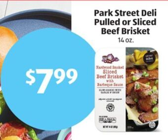 Aldi Park street deli pulled or sliced beef brisket offer