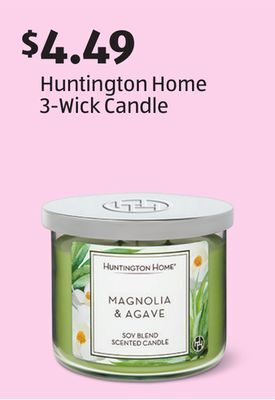 Aldi Huntington home 3-wick candle offer
