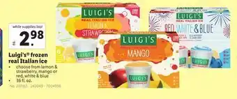 Lidl Luigi's® frozen real italian ice offer