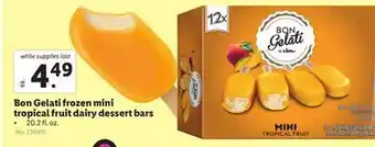 Lidl Bon gelati frozen mini tropical fruit dairy dessert bars offer