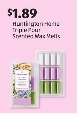 Aldi Huntington home triple pour scented wax melts offer