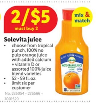 Lidl Solevita juice offer
