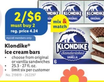 Lidl Klondike® ice cream bars offer