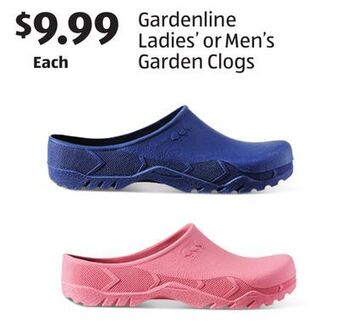 Aldi Gardenline ladies' or men's garden clogs offer