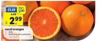Lidl Navel oranges offer