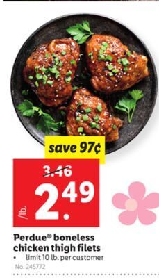 Lidl Perdue® boneless chicken thigh filets offer