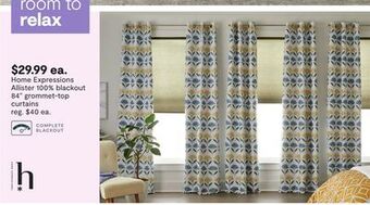 JC Penney Home expressions allister 100% blackout 84 grommet-top curtains offer