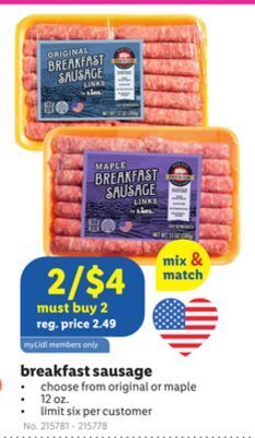 Lidl Breakfast sausage offer