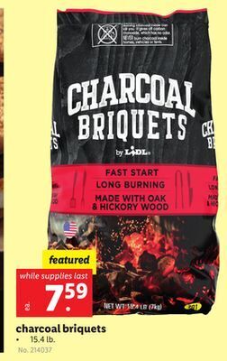 Lidl Charcoal briquets offer