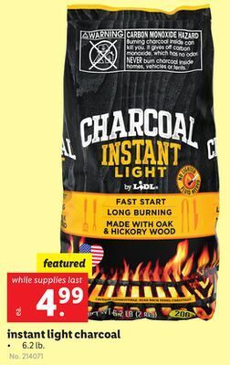 Lidl Instant light charcoal offer