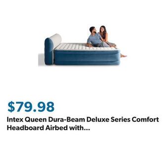 Sam's Club Intex queen dura-beam deluxe series comfort headboard airbed with internal pump offer
