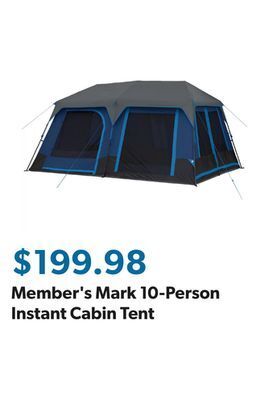 Sam's Club Member's mark 10-person instant cabin tent offer
