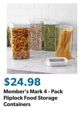 Sam's Club Member's mark 4 - pack fliplock food storage containers offer